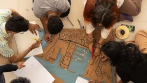 VESCOA Architecture Students Working on a Scale Model Design Project